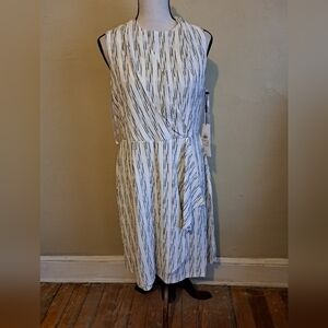 Calvin Klein white/stripe sleeveless dress.